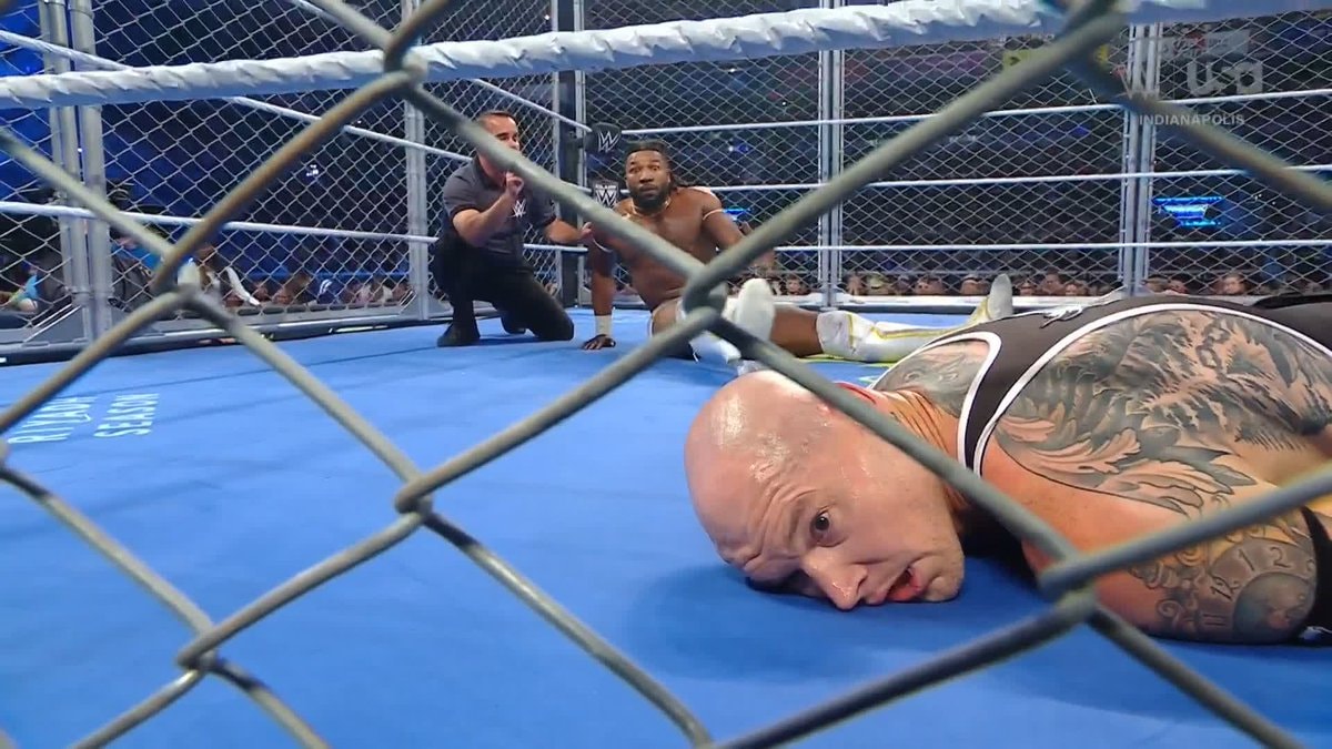 Baron Corbin kicks out of Trick Shot
