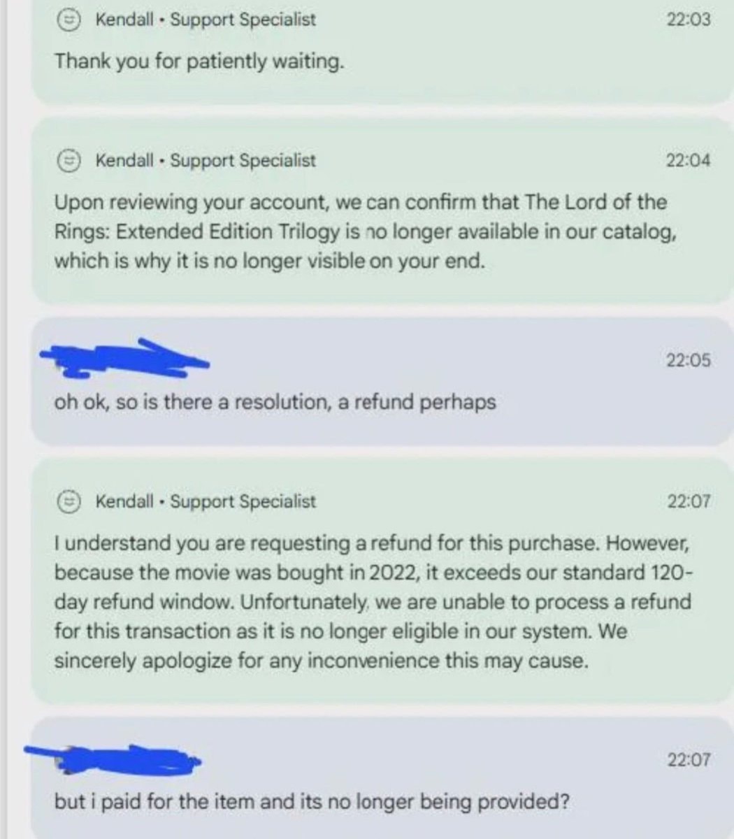 Lord of the Rings digital purchase disappears (photo 2 of 2)