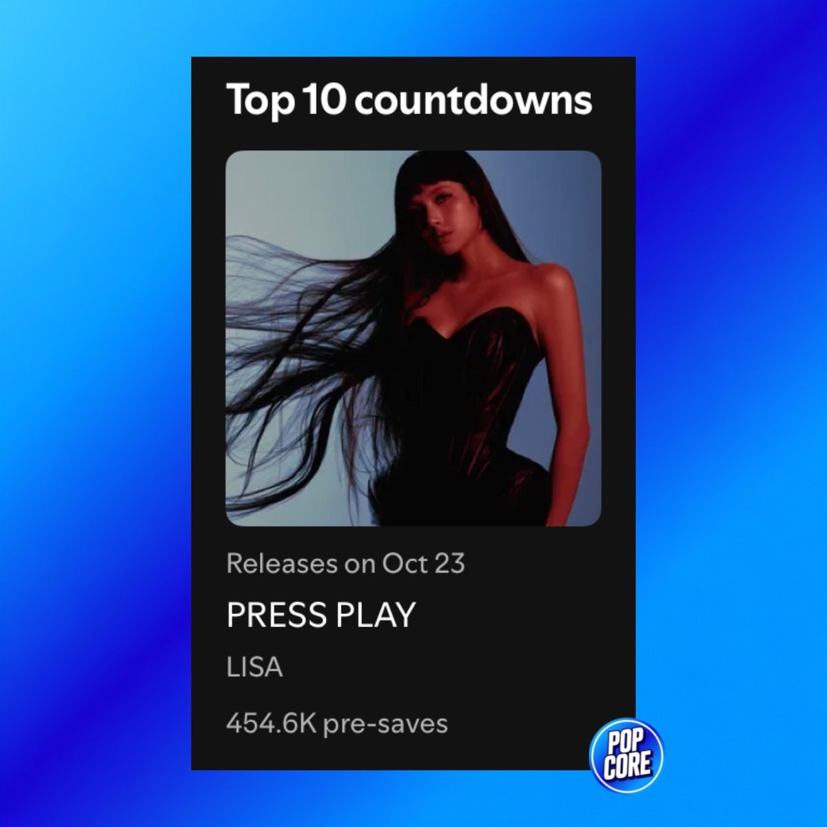 LISA PRESS PLAY Spotify chart (photo 2 of 2)