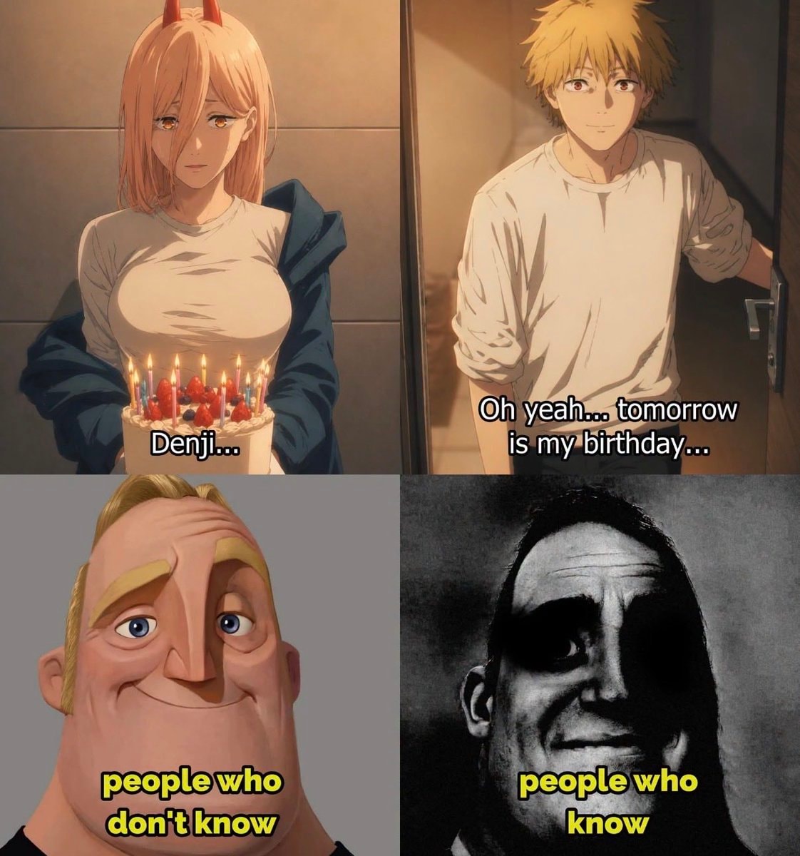 Denji birthday meme reaction