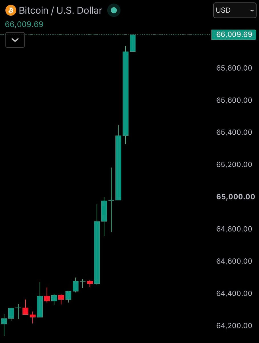Bitcoin price hits $66,000