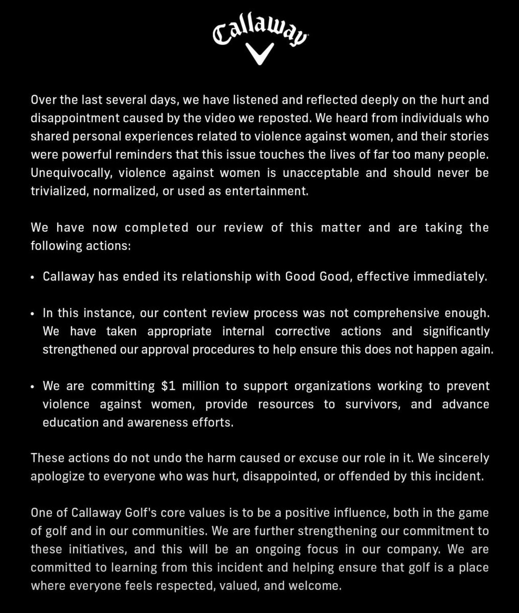 Callaway Golf ends partnership with Good Good