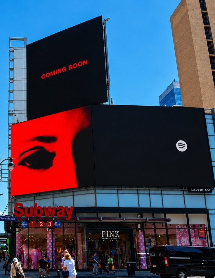 Miley Cyrus new era billboards NYC LA