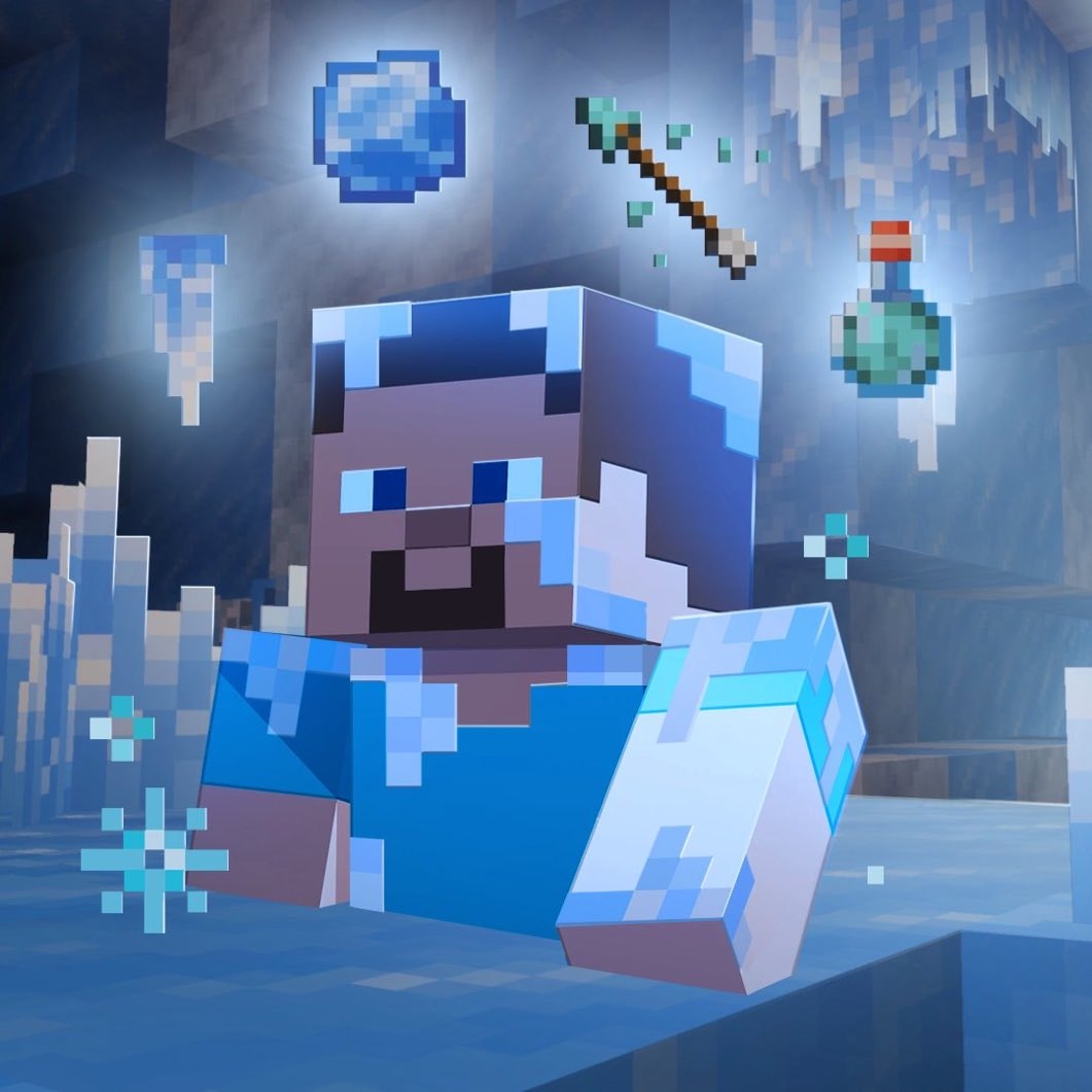 Minecraft Ice Cave update Steve Minecraft Ice Cave update Steve