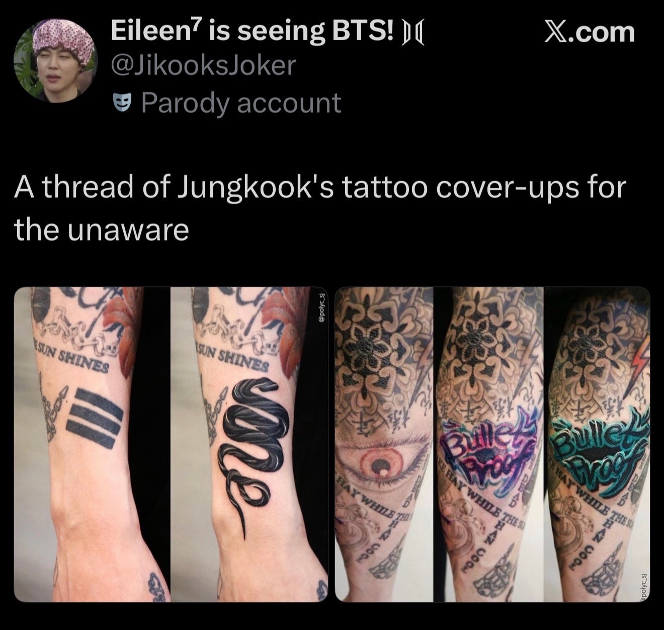 Jungkook tattoo cover-ups so far