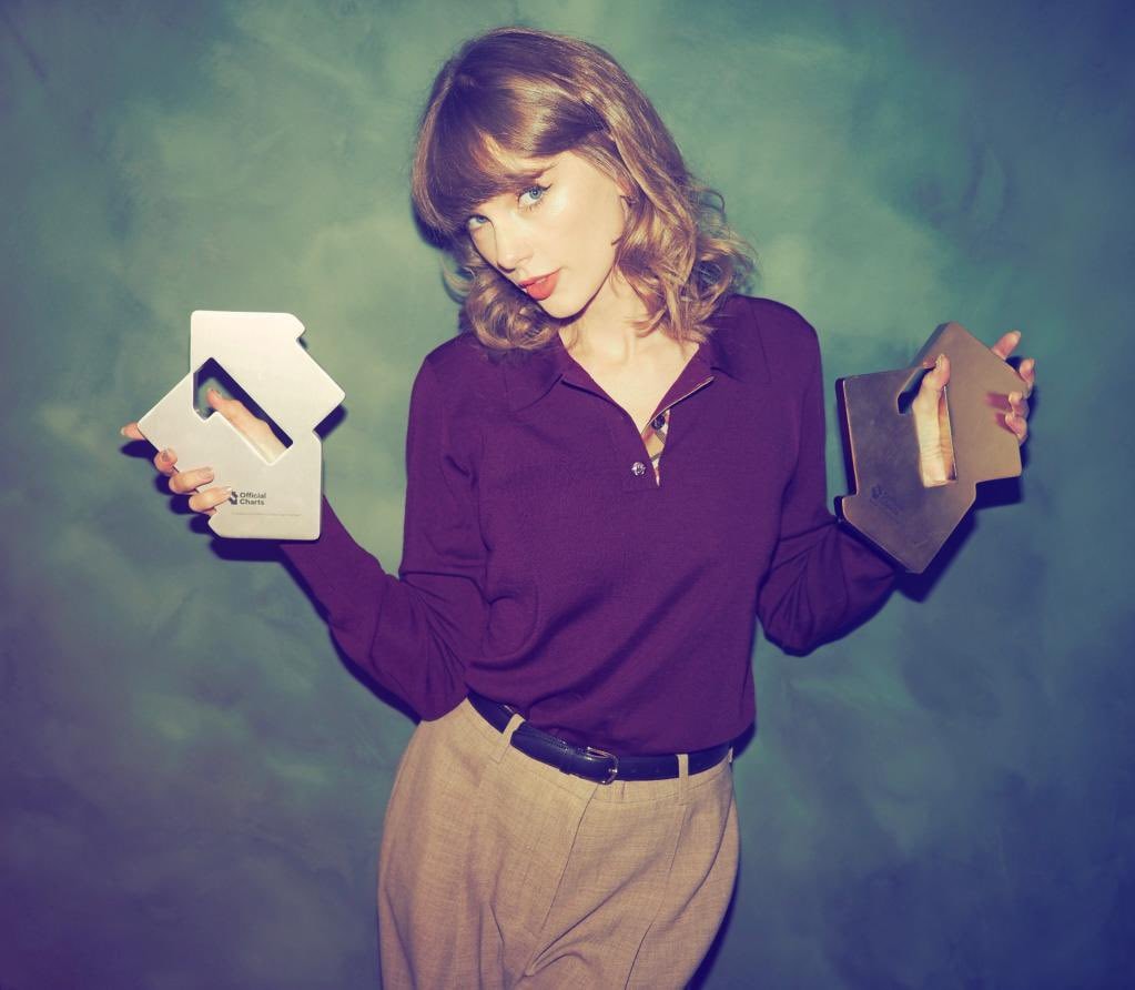 Taylor Swift Official Charts trophies