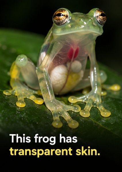 Glass frog transparent skin