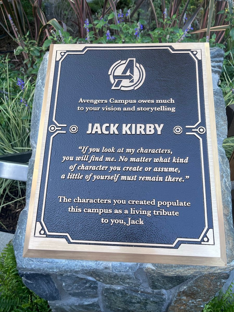 Jack Kirby plaque Avengers Campus