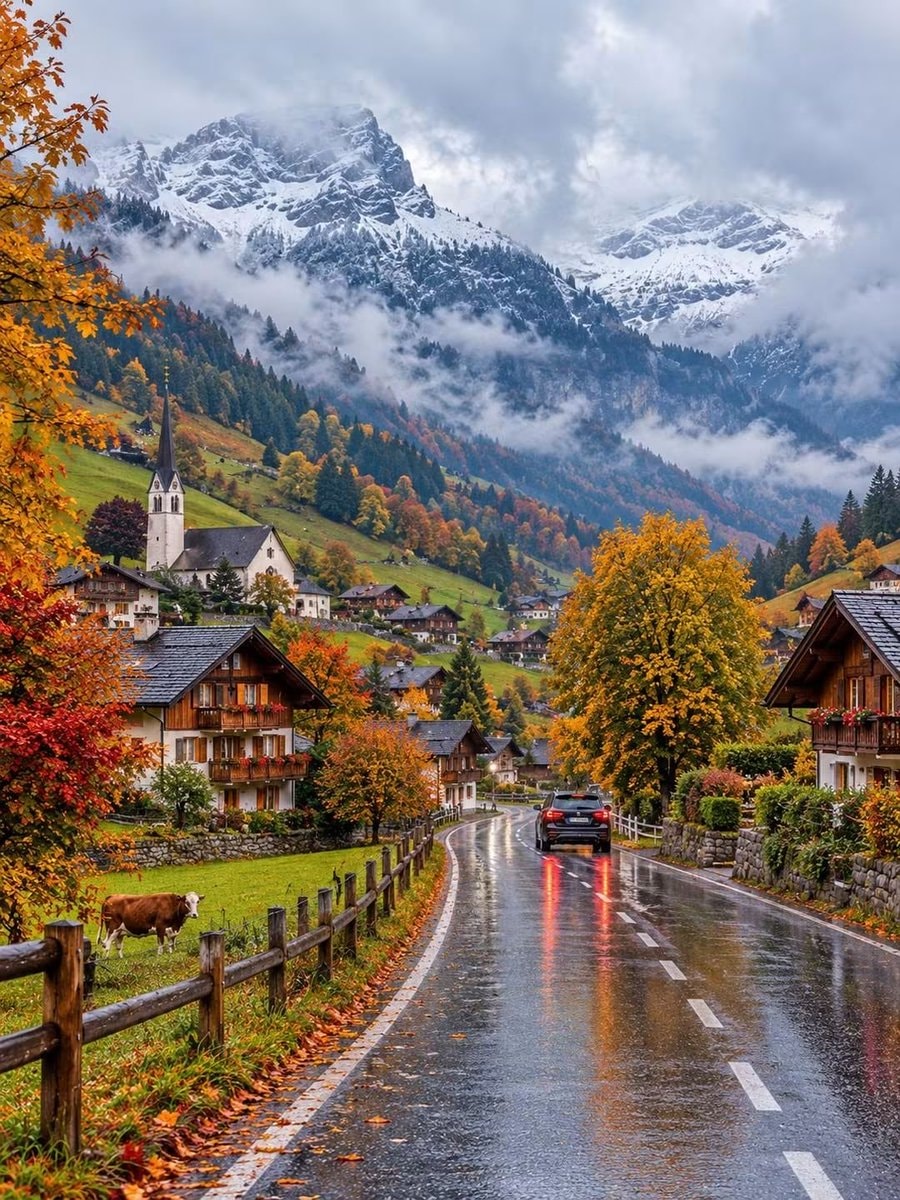 Switzerland autumn village
