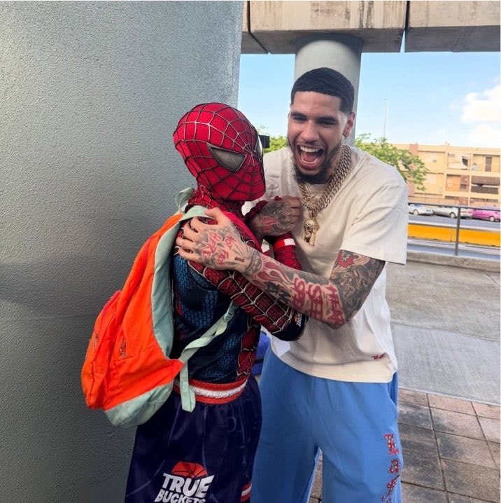 LaMelo Ball with Spider-Man