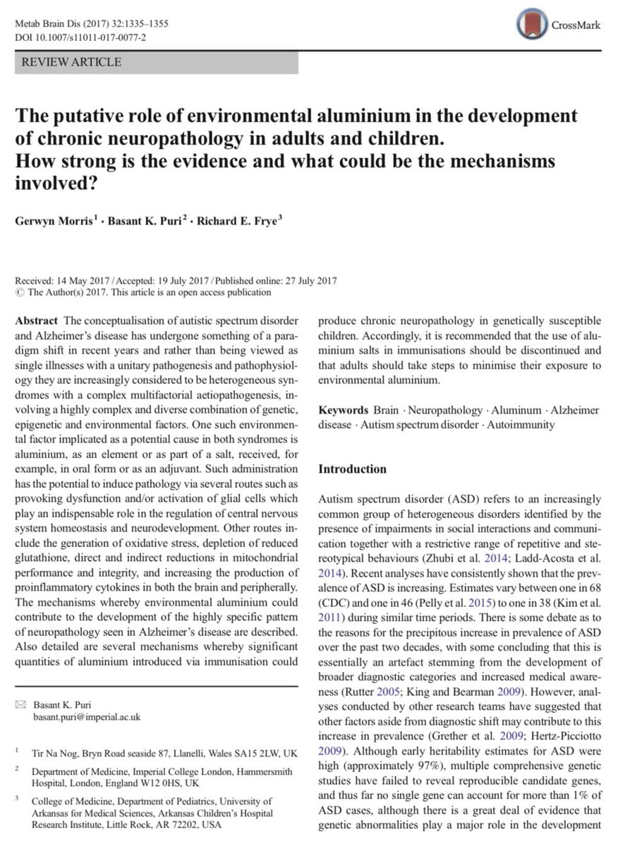 Aluminum linked to autism and dementia claim