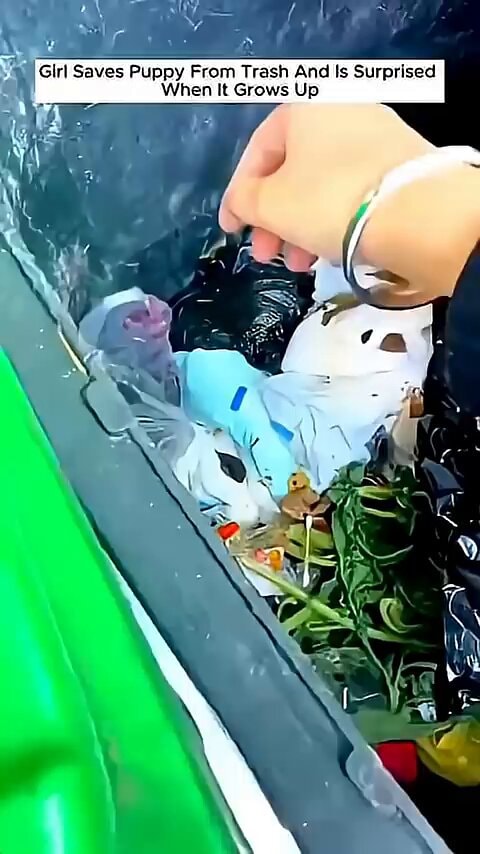 dog rescued from trash gets second chance
