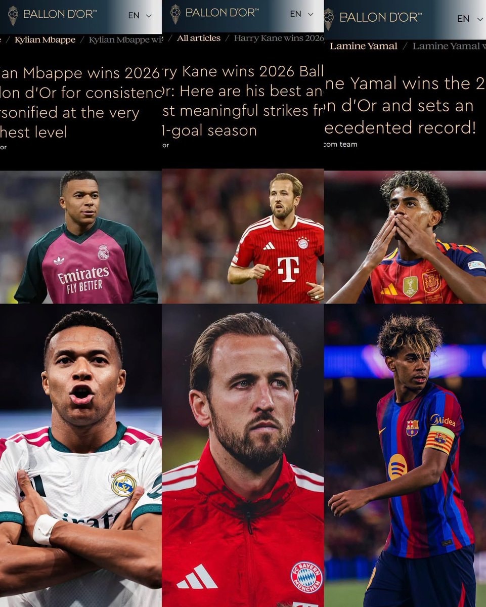 Ballon d'Or France Football three winners error