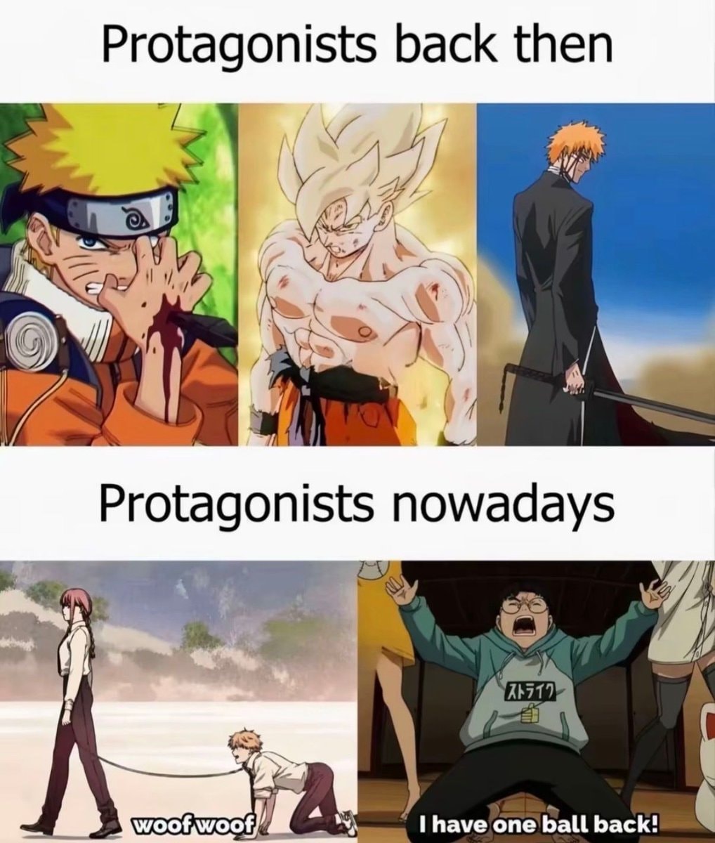 Anime protagonists back then vs nowadays