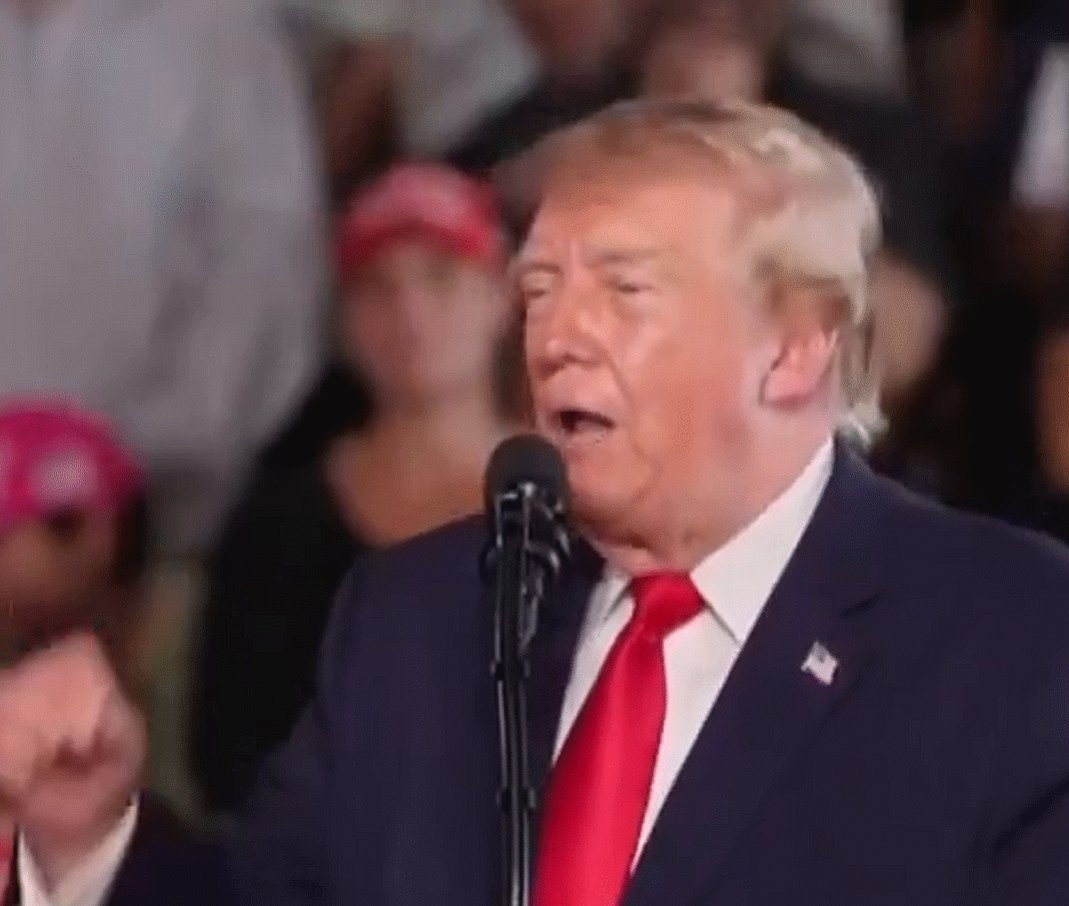 Donald Trump speaking at rally
