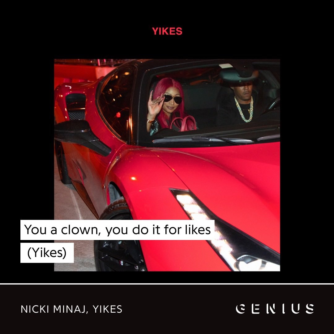 Cardi B red outfit car photos (photo 2 of 2)