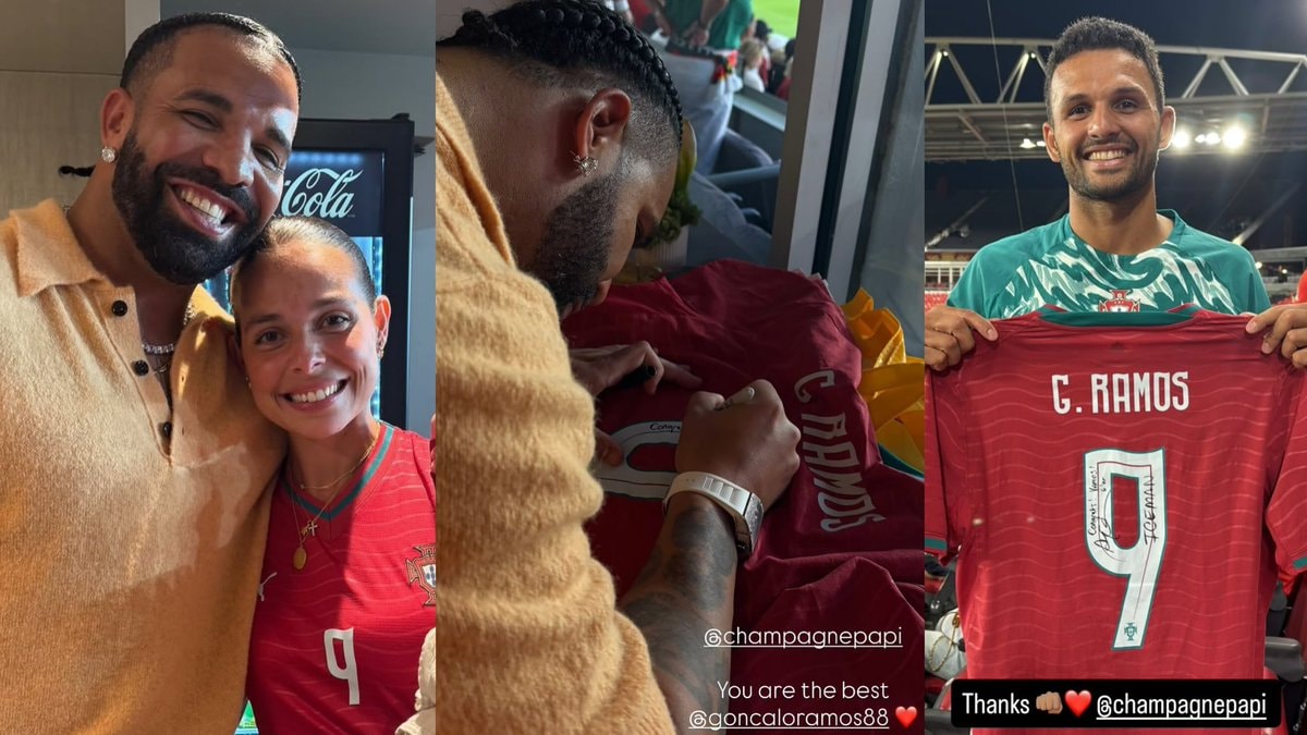 Drake signs Gonçalo Ramos Portugal jersey