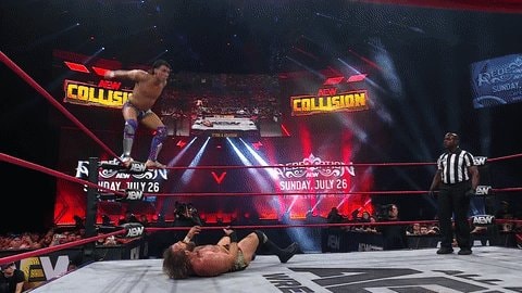 Speedball Mike Bailey AEW Collision jump