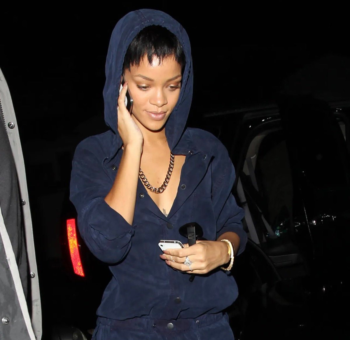 Rihanna navy jumpsuit moment (photo 1 of 2)