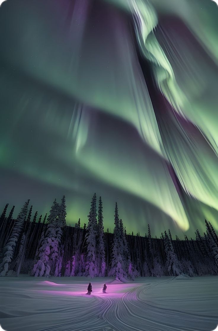 Aurora Borealis Snowy Forest (photo 3 of 4)