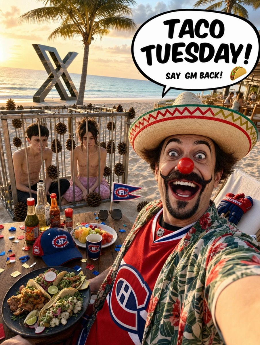 Montreal Canadiens clown taco Tuesday