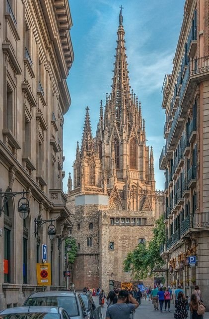 Barcelona cathedral spires