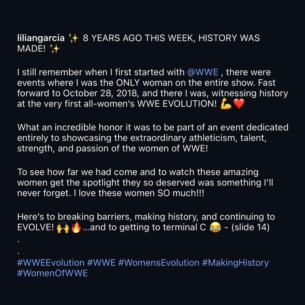 Lilian Garcia WWE Evolution moment (photo 2 of 2) Lilian Garcia WWE Evolution moment (photo 2 of 2)