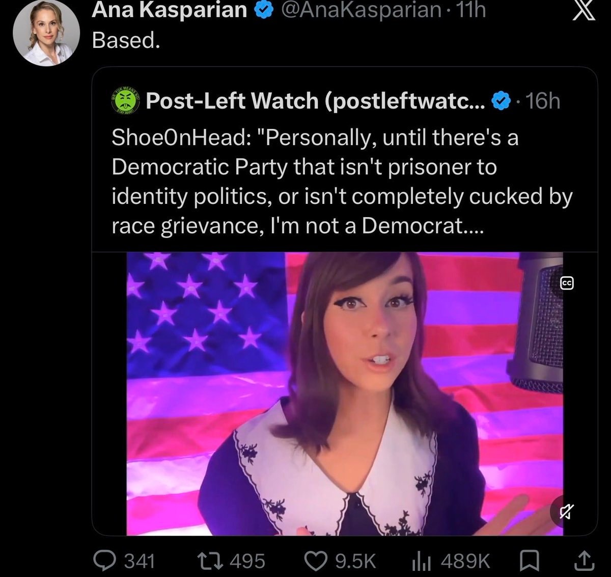 Shoe0nHead Ana Kasparian political affiliation