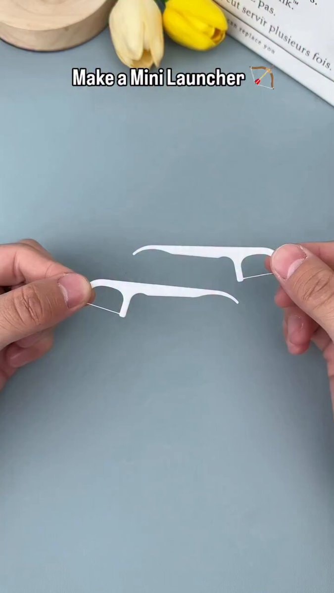 Dental floss pick bow DIY