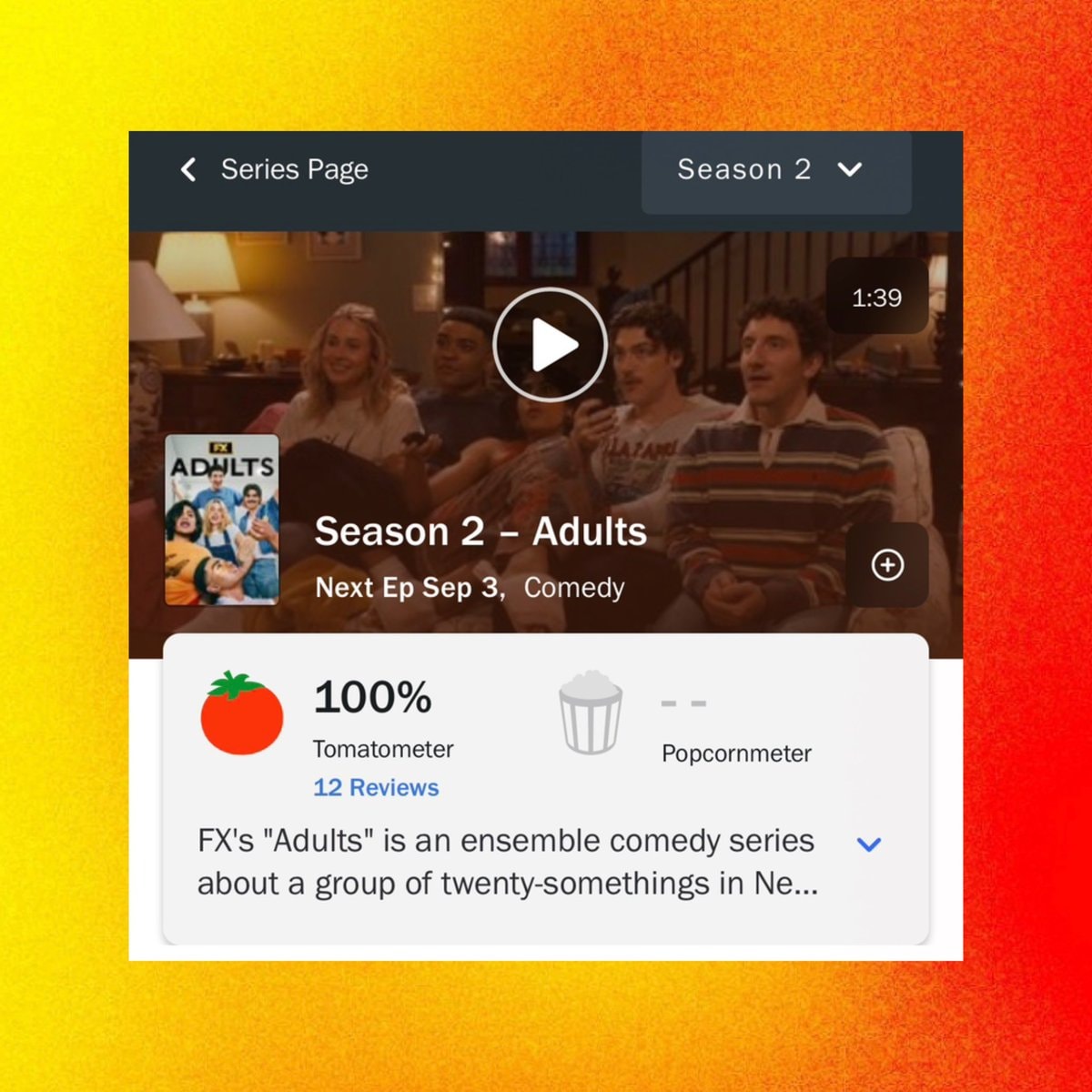Adults Season 2 Rotten Tomatoes score (photo 2 of 2)