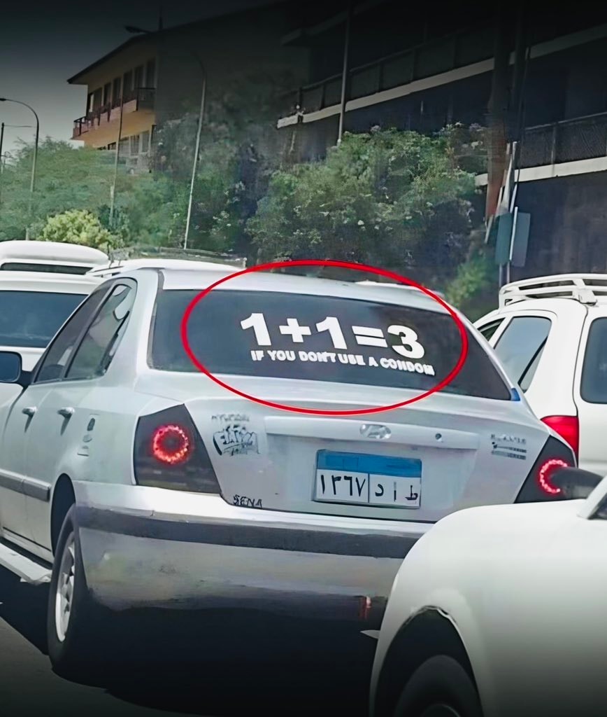 sticker on silver car