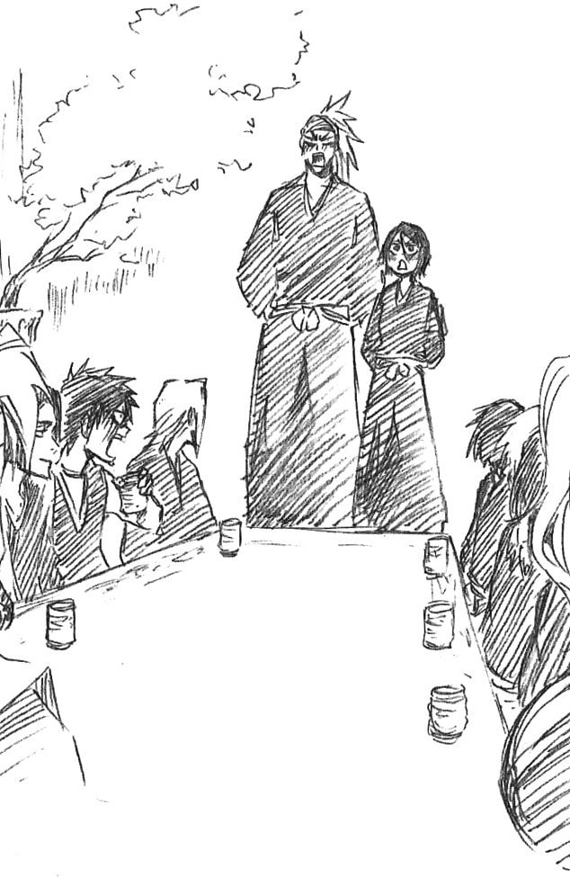 Renji and Rukia wedding art by Tite Kubo