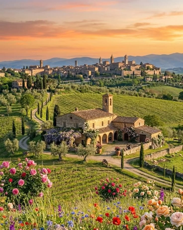Tuscany Italy countryside sunset (photo 2 of 4)