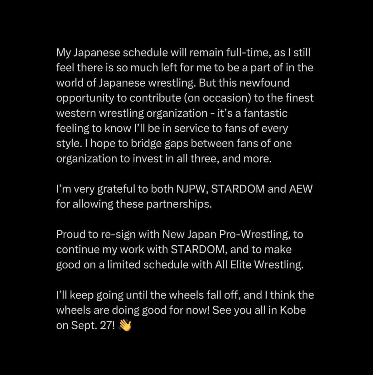 Walker Stewart NJPW AEW announcement (photo 3 of 3)