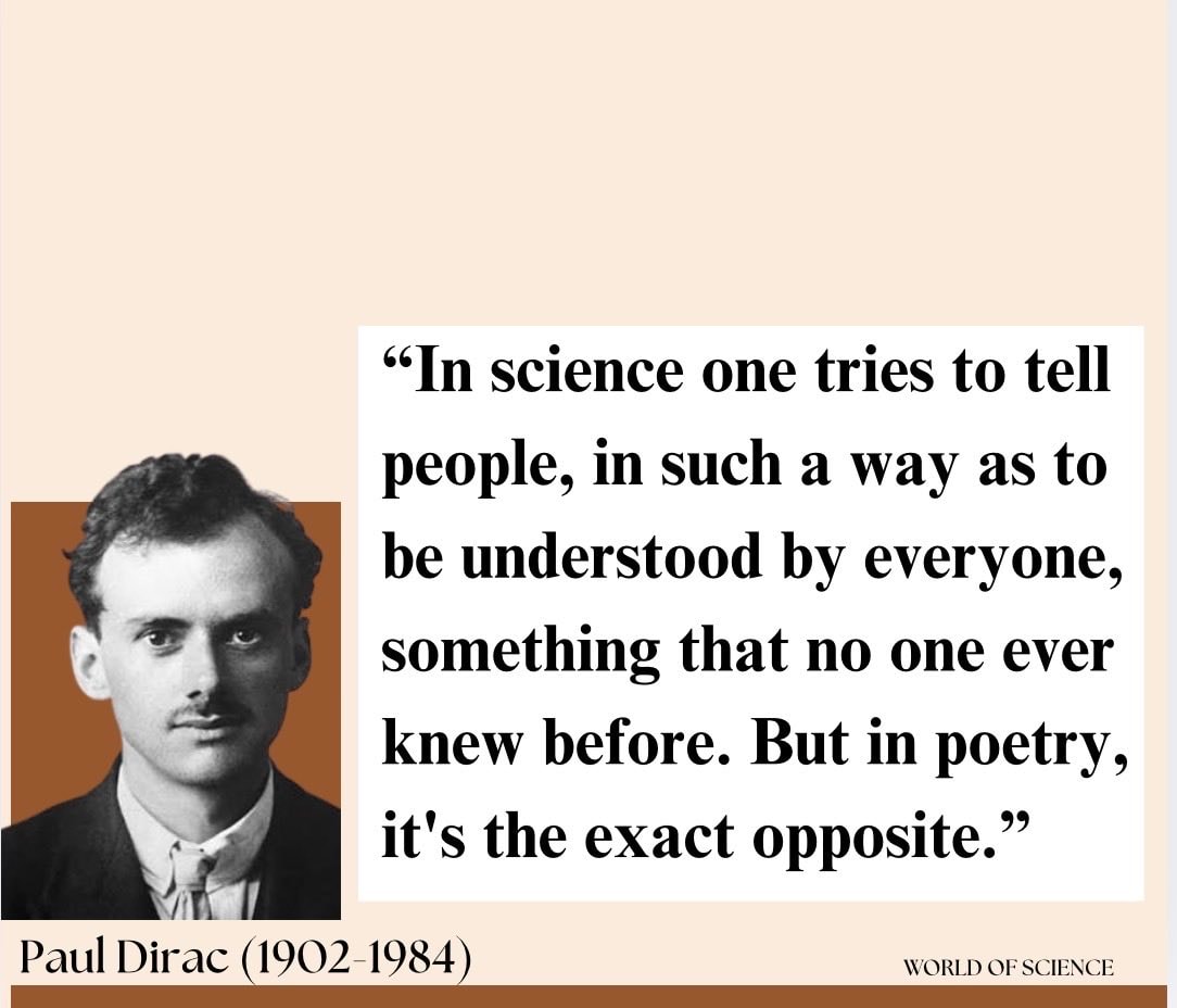 Paul Dirac quote on science and poetry