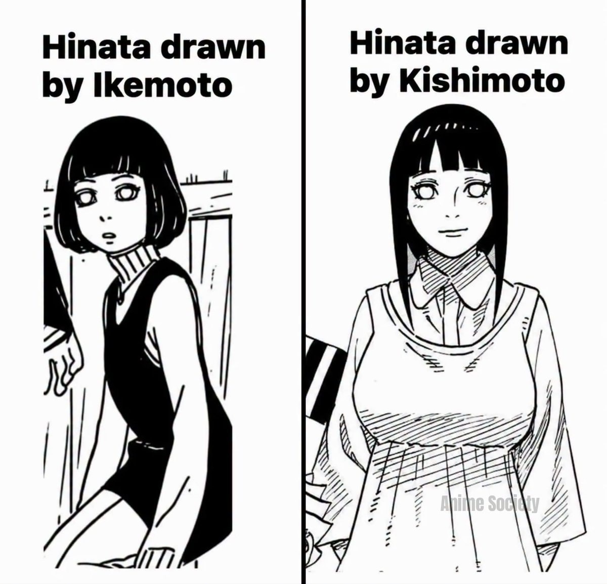 Hinata design comparison Ikemoto vs Kishimoto Hinata design comparison Ikemoto vs Kishimoto