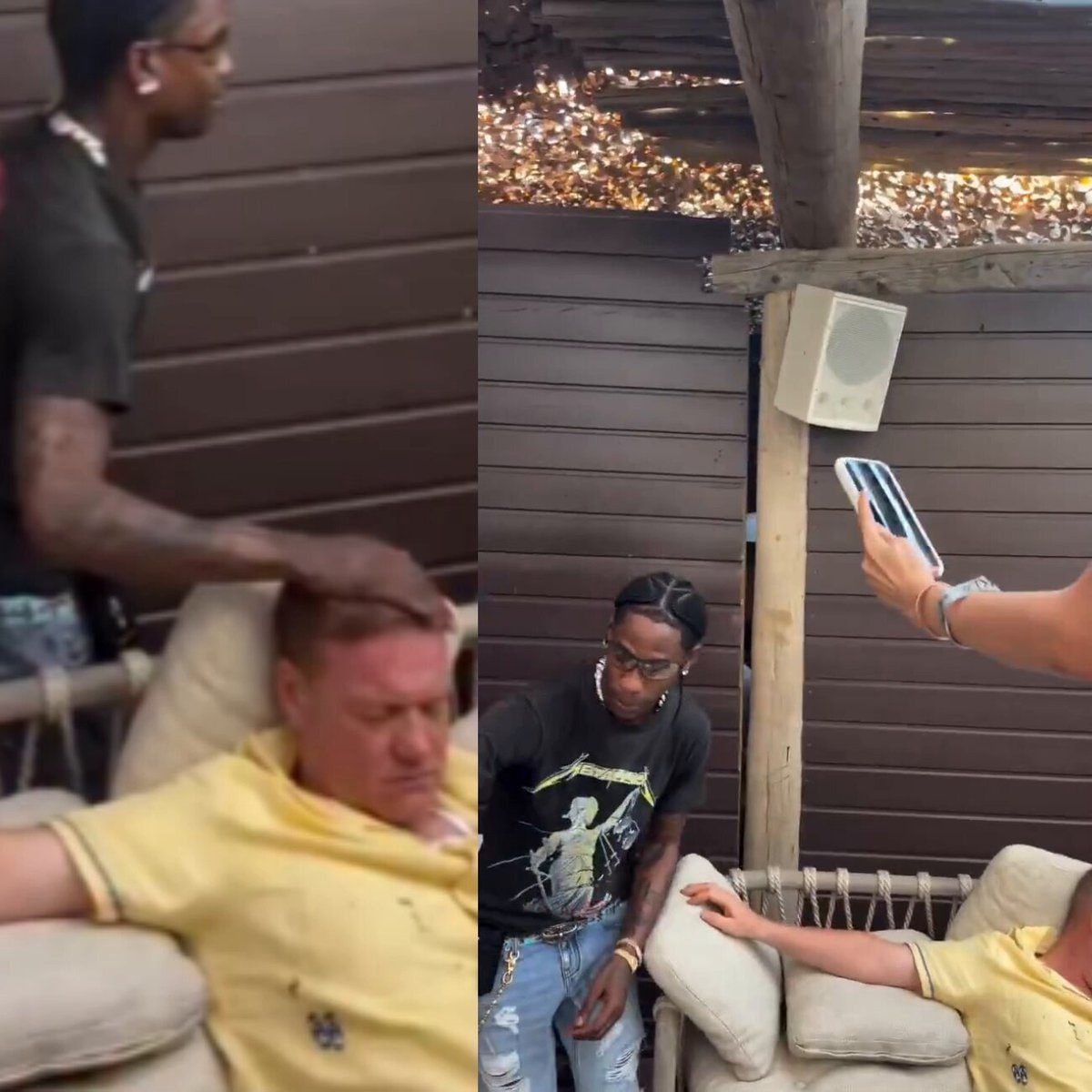 Travis Scott sleeping man selfie Travis Scott sleeping man selfie