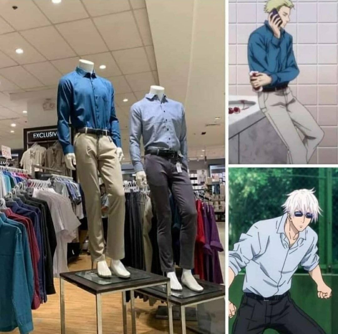Nanami and Gojo business casual comparison