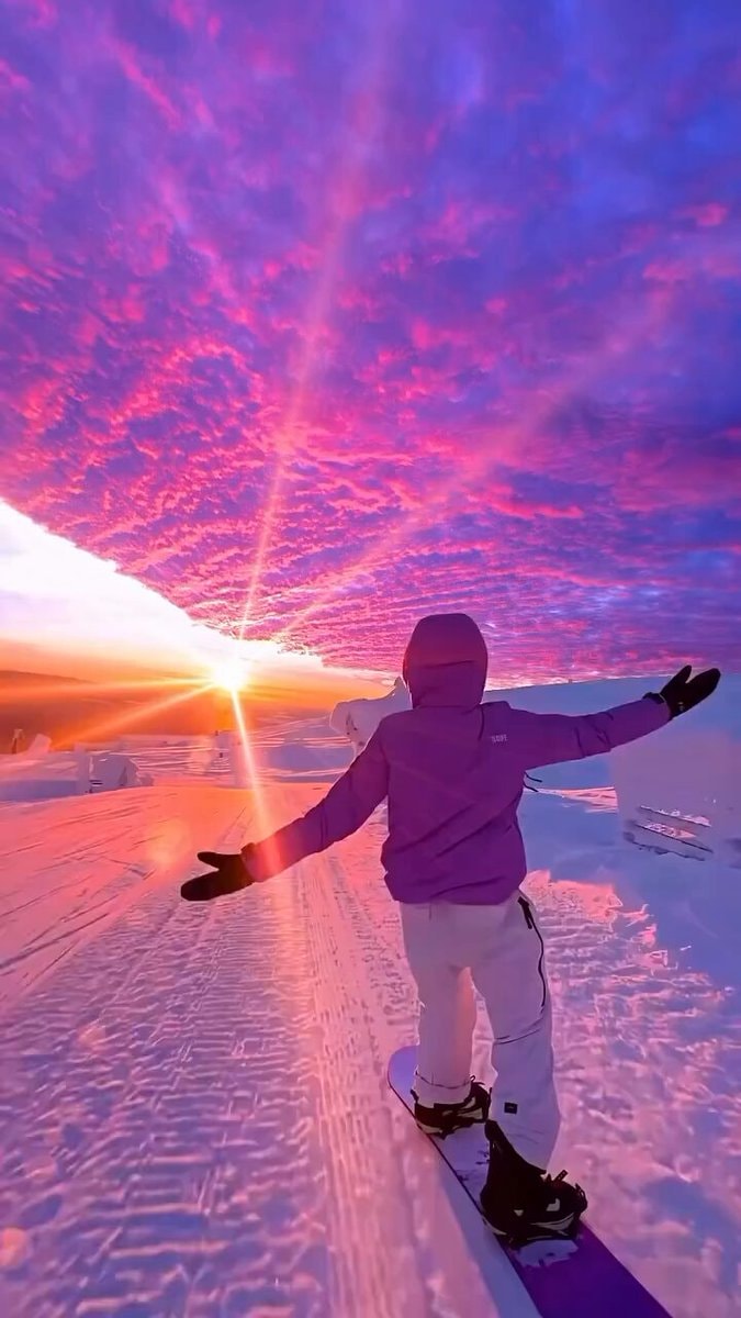 Sunrise over the snow