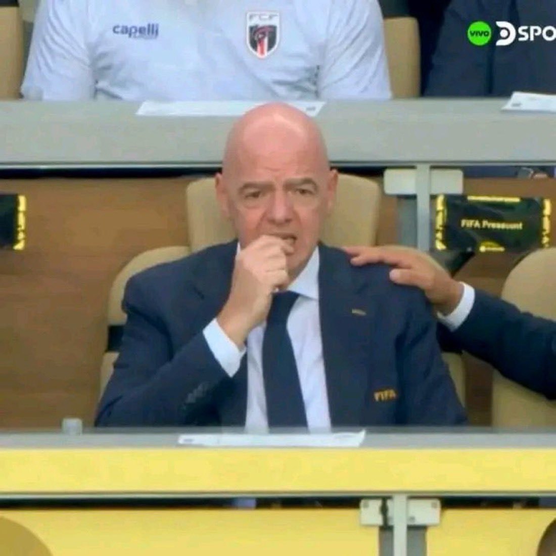 FIFA event tense moment