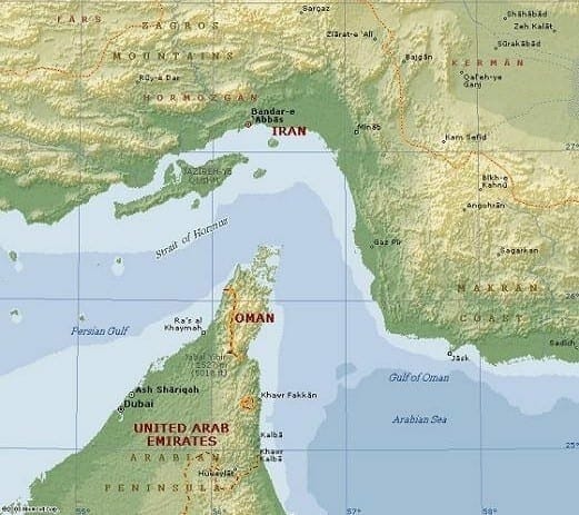 Strait of Hormuz ownership map (photo 1 of 2) Strait of Hormuz ownership map (photo 1 of 2)