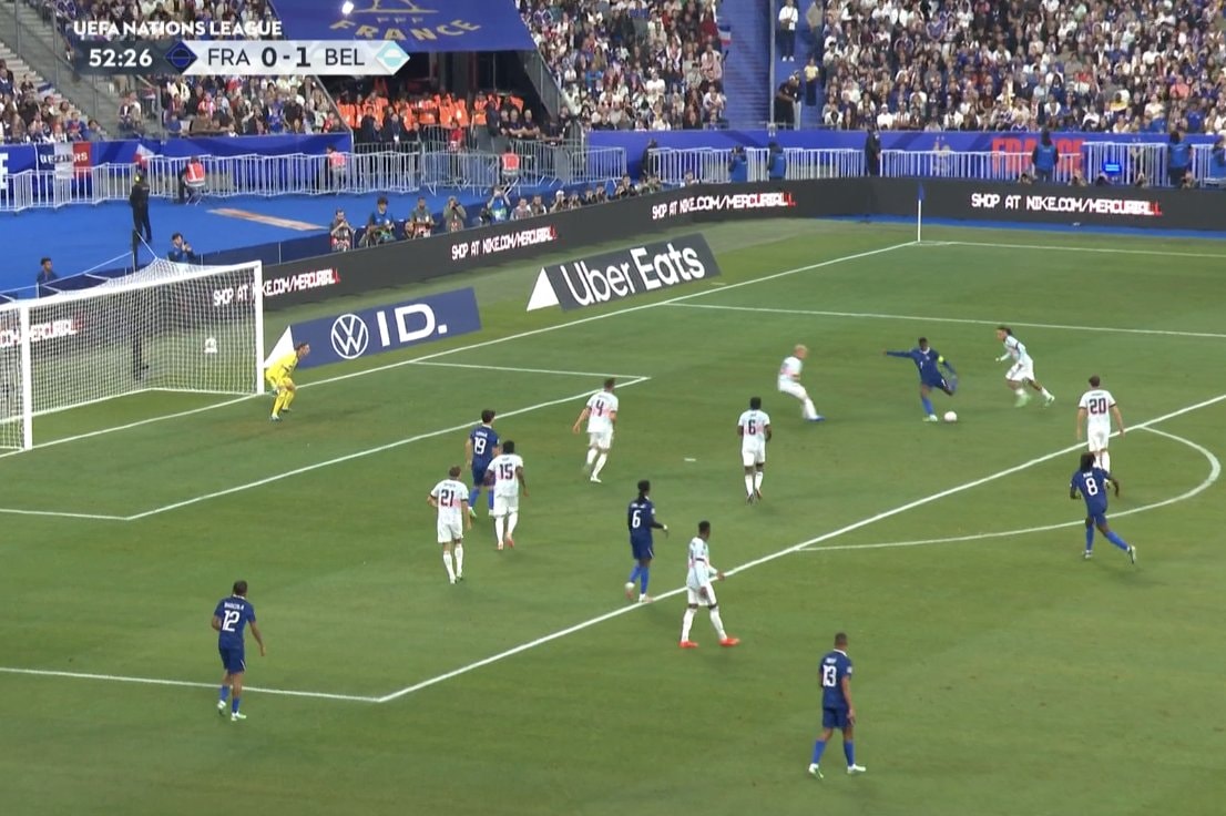 Ousmane Dembele near goal
