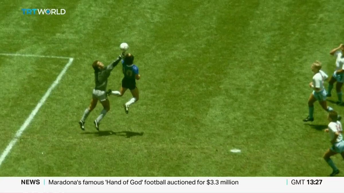 Diego Armando Maradona Hand of God ball