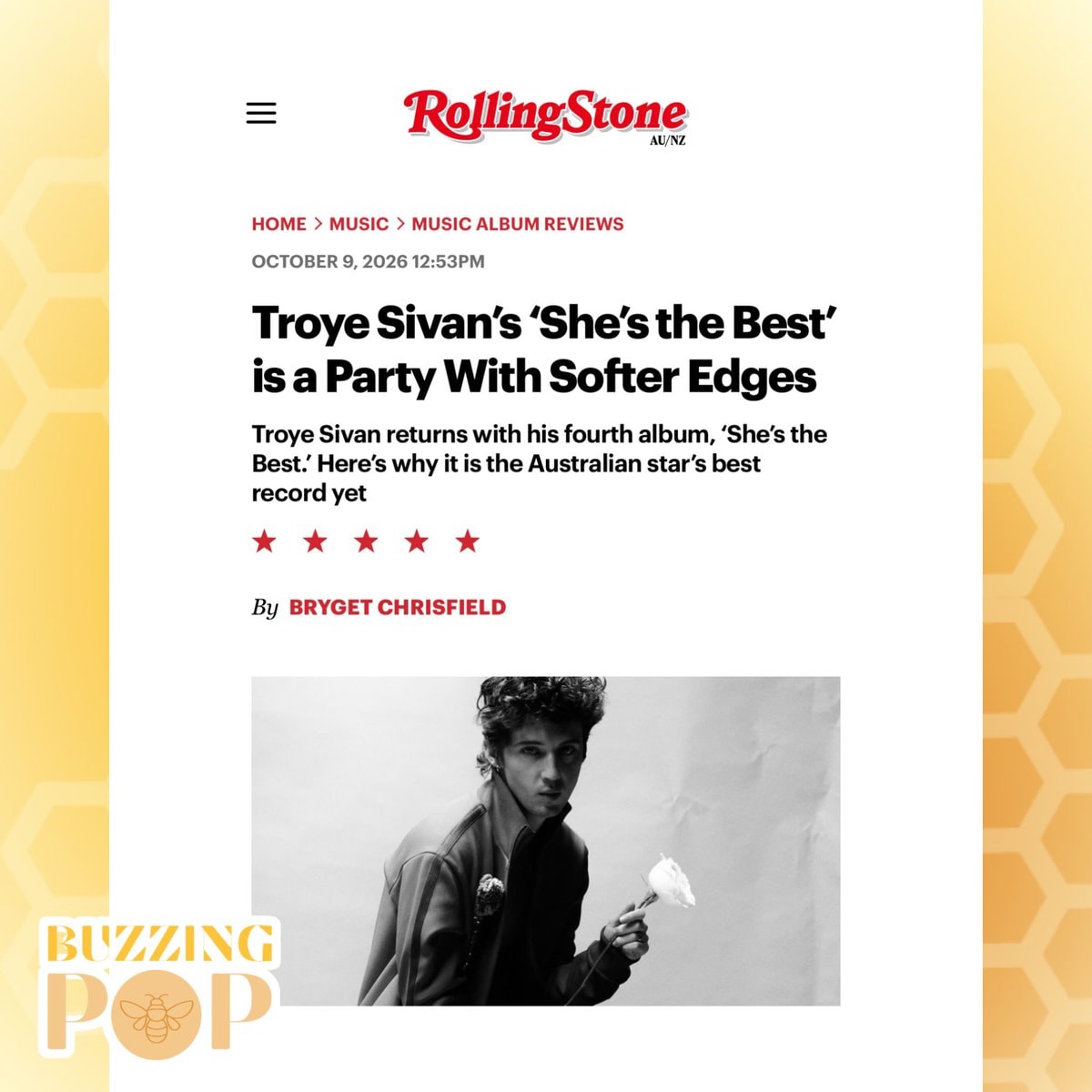 Troye Sivan She's the Best Rolling Stone (photo 2 of 2)