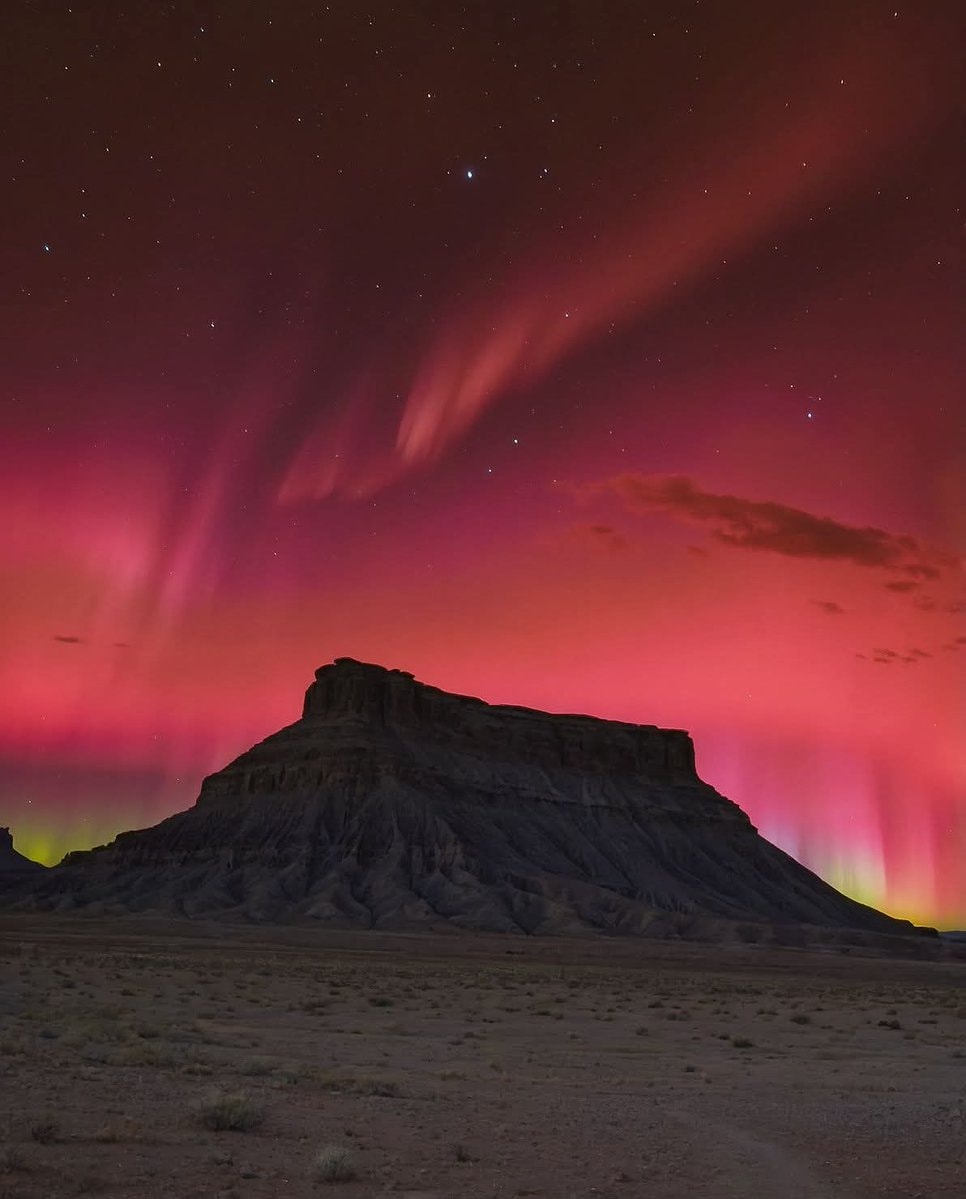 Aurora Borealis over Factory Butte Utah Aurora Borealis over Factory Butte Utah