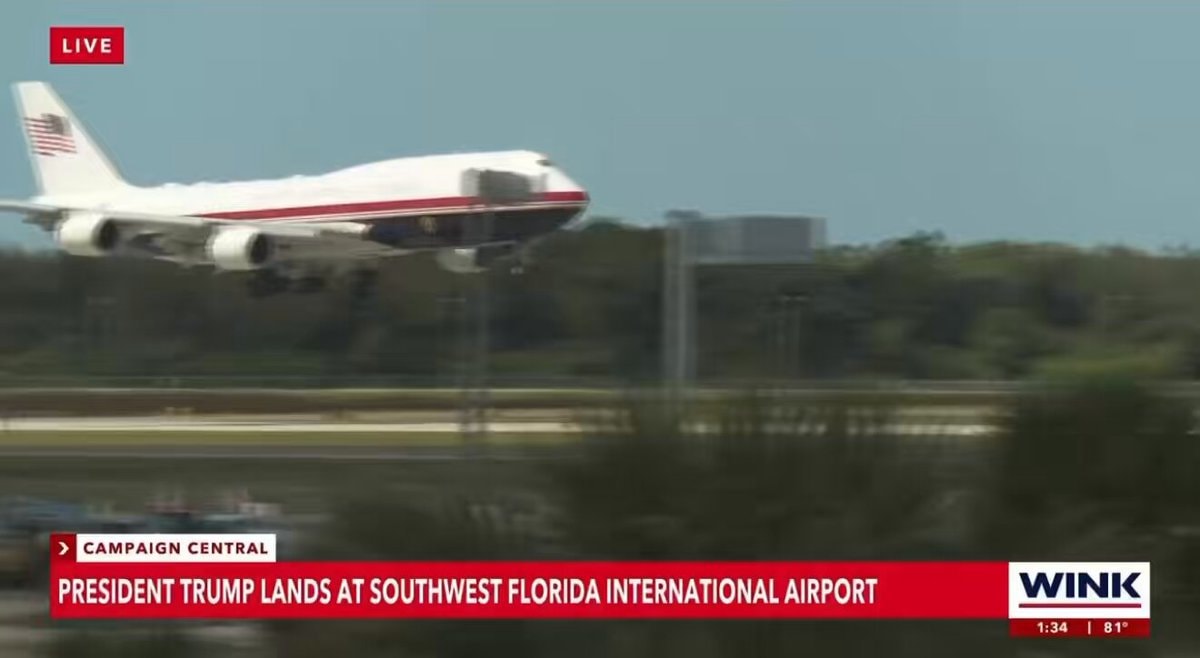 Trump lands in Fort Myers