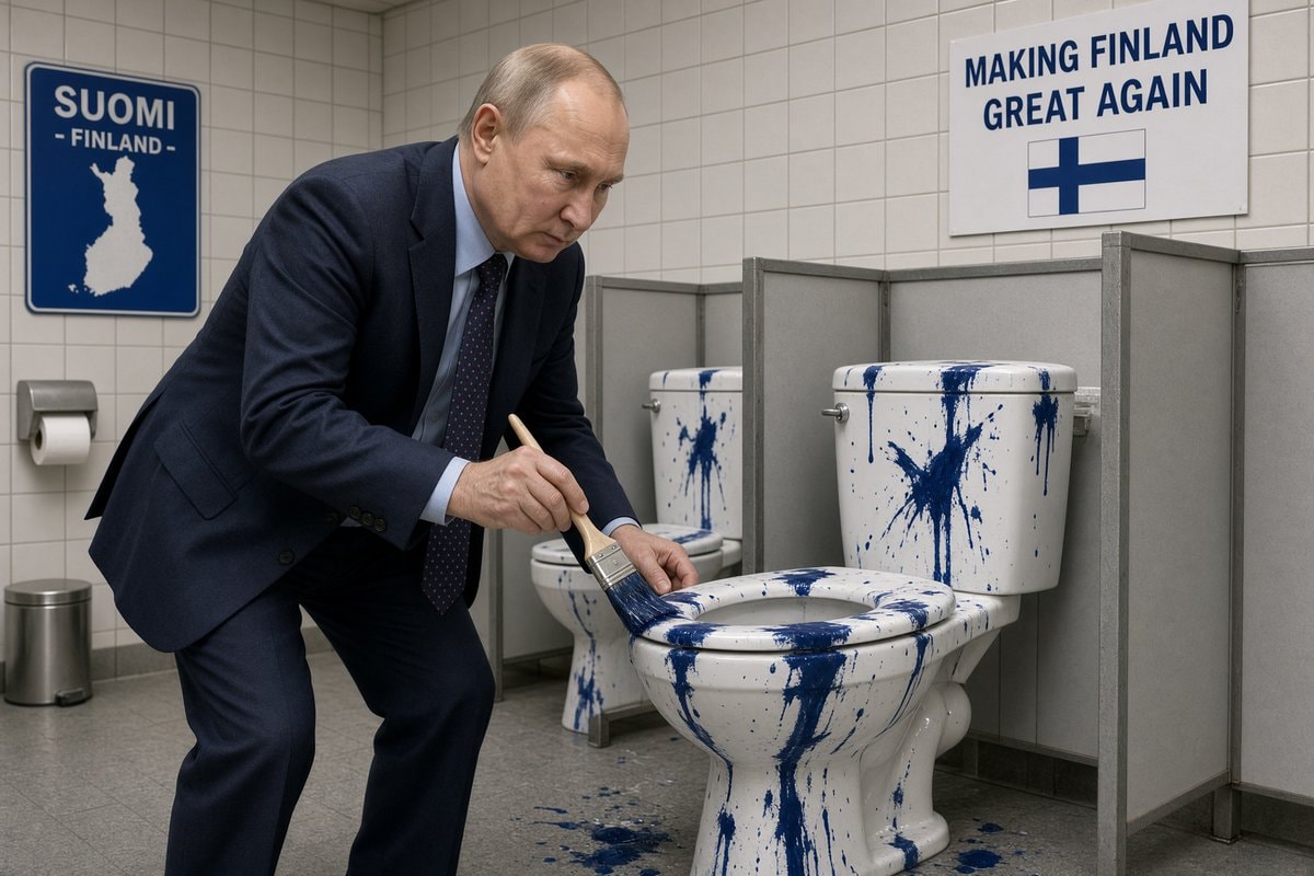 Putin Finland toilet satire