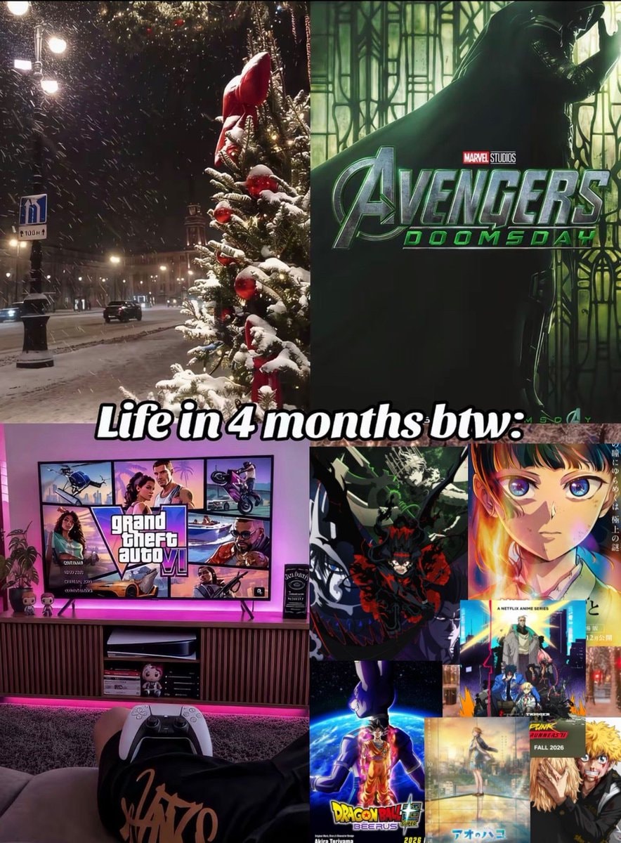 Avengers Doomsday GTA VI Dragon Ball collage