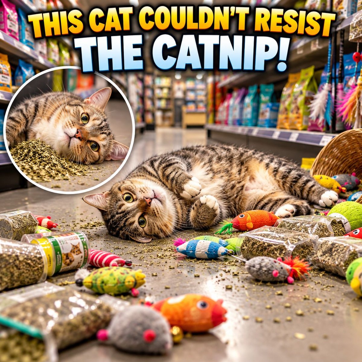 Cat goes wild for catnip Cat goes wild for catnip