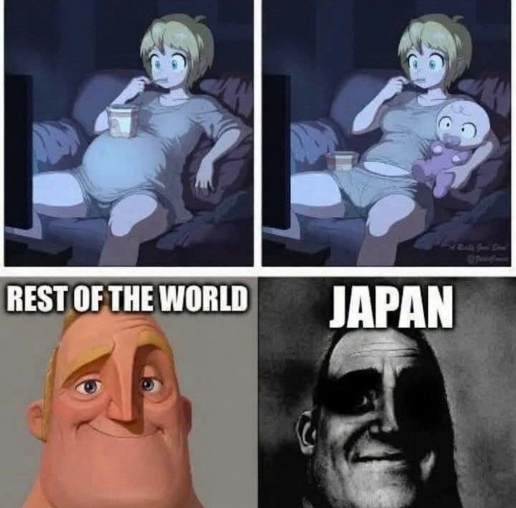 Mr. Incredible Japan vs Rest of World meme